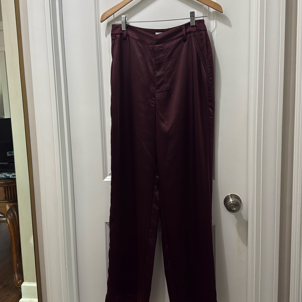 Good American Satin Pants Wide Leg Trouser Nwt